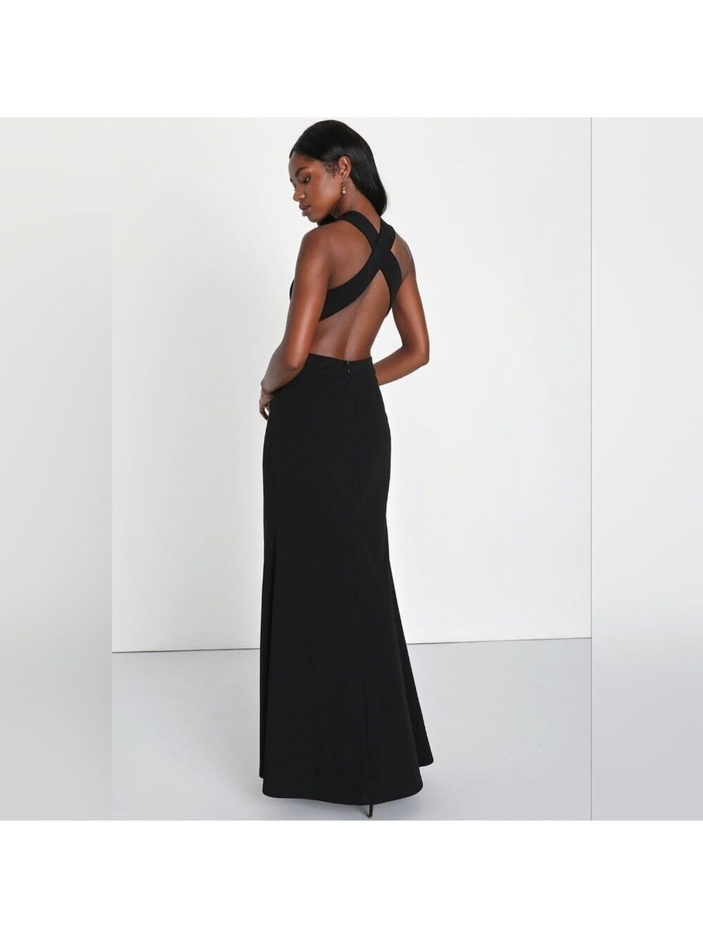 Lulus | Gorgeous Affair Black Cutout Backless Maxi Dress | Size S - Picture 4 of 6